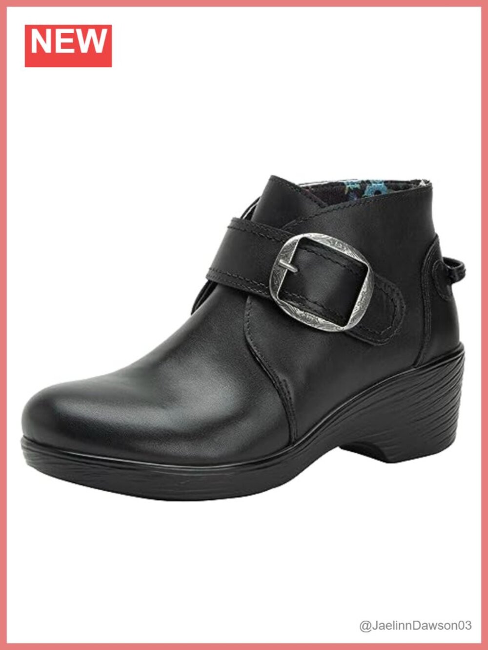 Alegria Symone Leather Ankle Boots Wedge Comfort